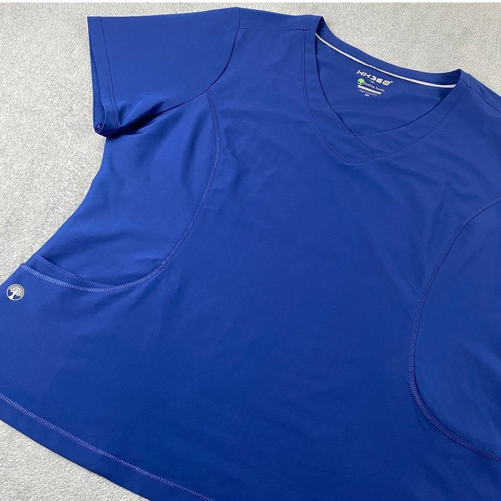 Healing Hands Women 3X Scrub Top Royal Blue HH360 V-Neck Stretch Style 2264